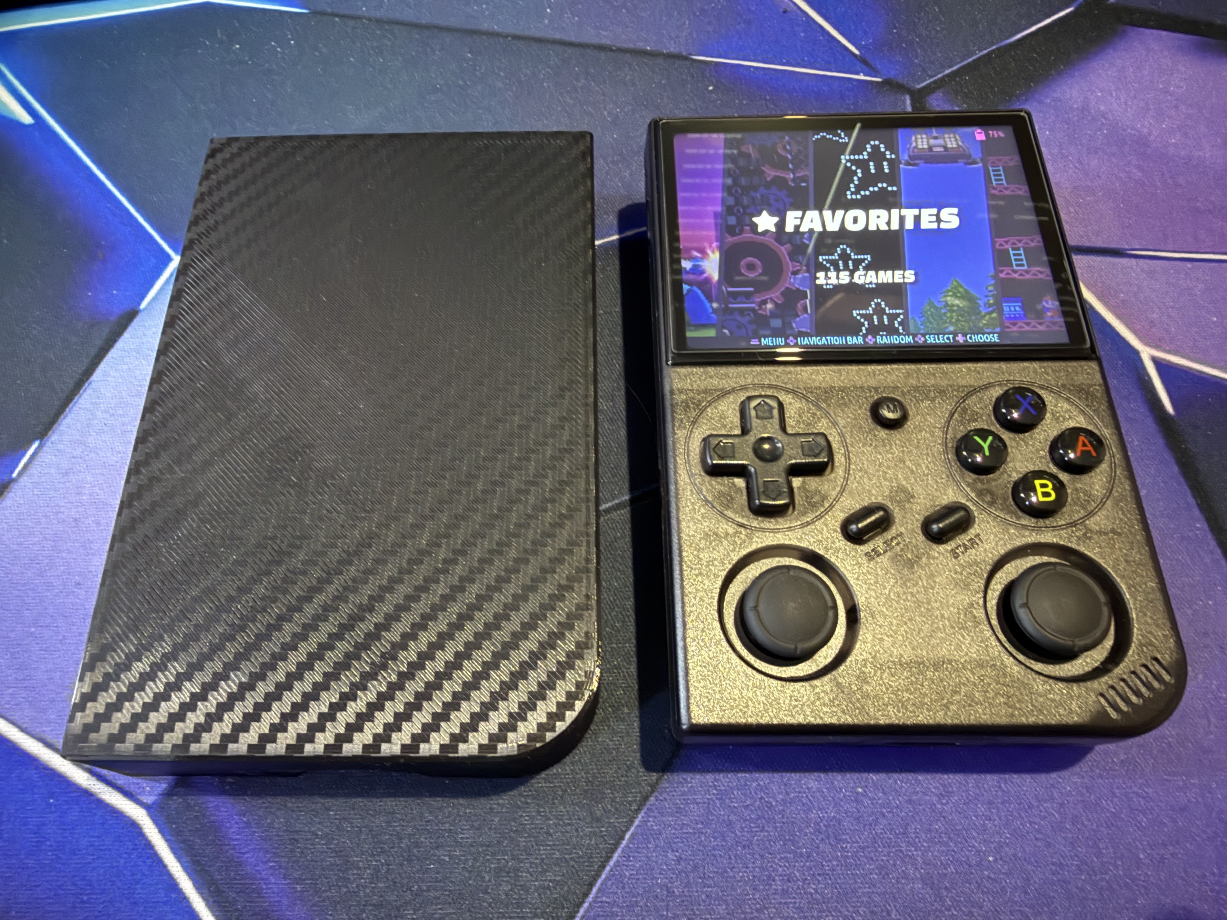 Custom 3D printed case with retro handheld console